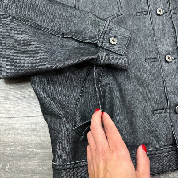 Guess Denim Trucker Jacket Men's XXL Gray Iridescent Silver Y2K Baggy Vintage - Picture 5 of 14